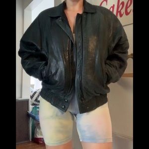 Vintage 90s Danier Leather Jacket - Green